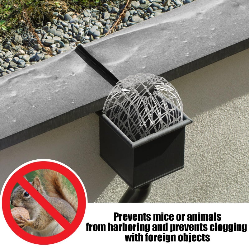 CAPHONT Gutter Guard 16 Pack, Gutter Downspout Guard 3.5 Inch Adjustable Aluminum Leaf Filter Strainer Gutter Guards Mesh Preventing Blockage Leaves Debris - Image 5